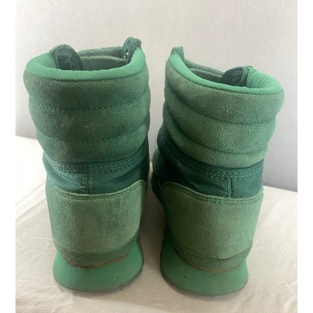 One Sport  Women Size 9 Ankle Boots Retro Green Suede Hook&Loop‎ Insulated EUC